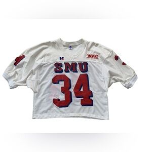 Vintage SMU Mustangs Game Worn Football Jersey McGraw Russell Athletic WAC 90s